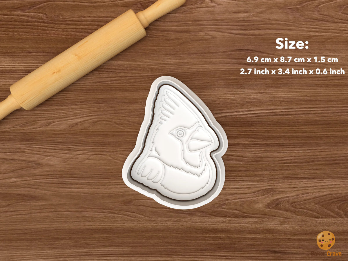 Cardinal Bird Cookie Cutter Set STL File - single cardinal close up