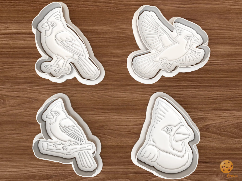 Cardinal Bird Cookie Cutter Set STL File - 01 set main