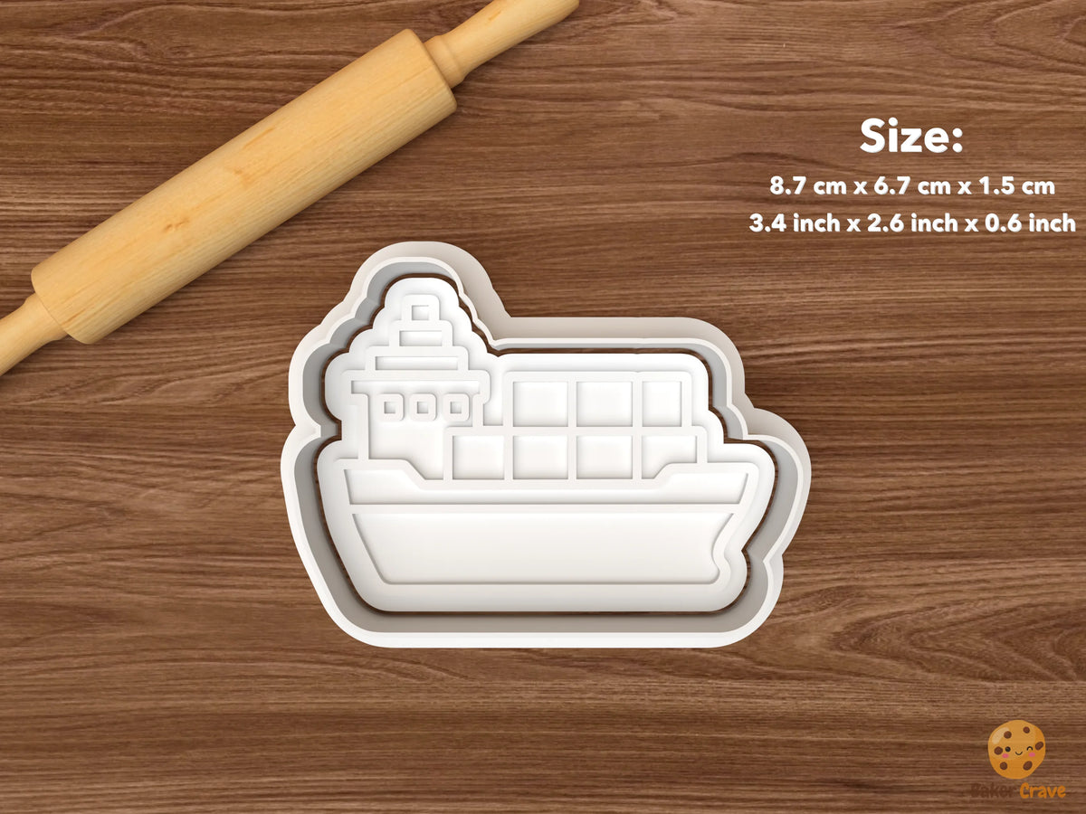 Cargo Ship Maritime Cookie Cutter Set - single cargo ship