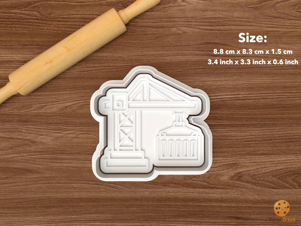 Cargo Ship Maritime Cookie Cutter Set STL File - single container crane