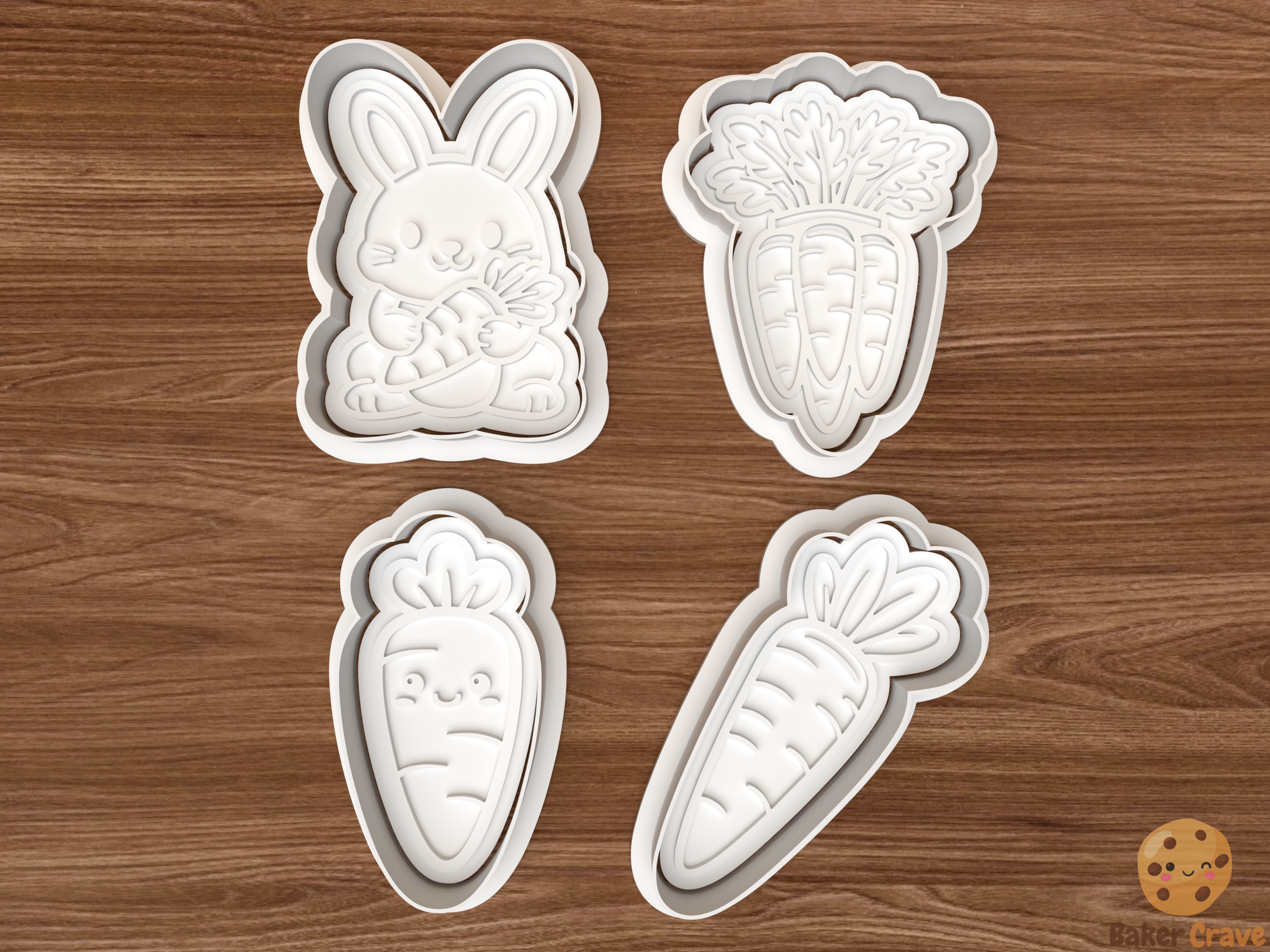 Easter Carrot Cookie Cutter Set STL File - carrot1