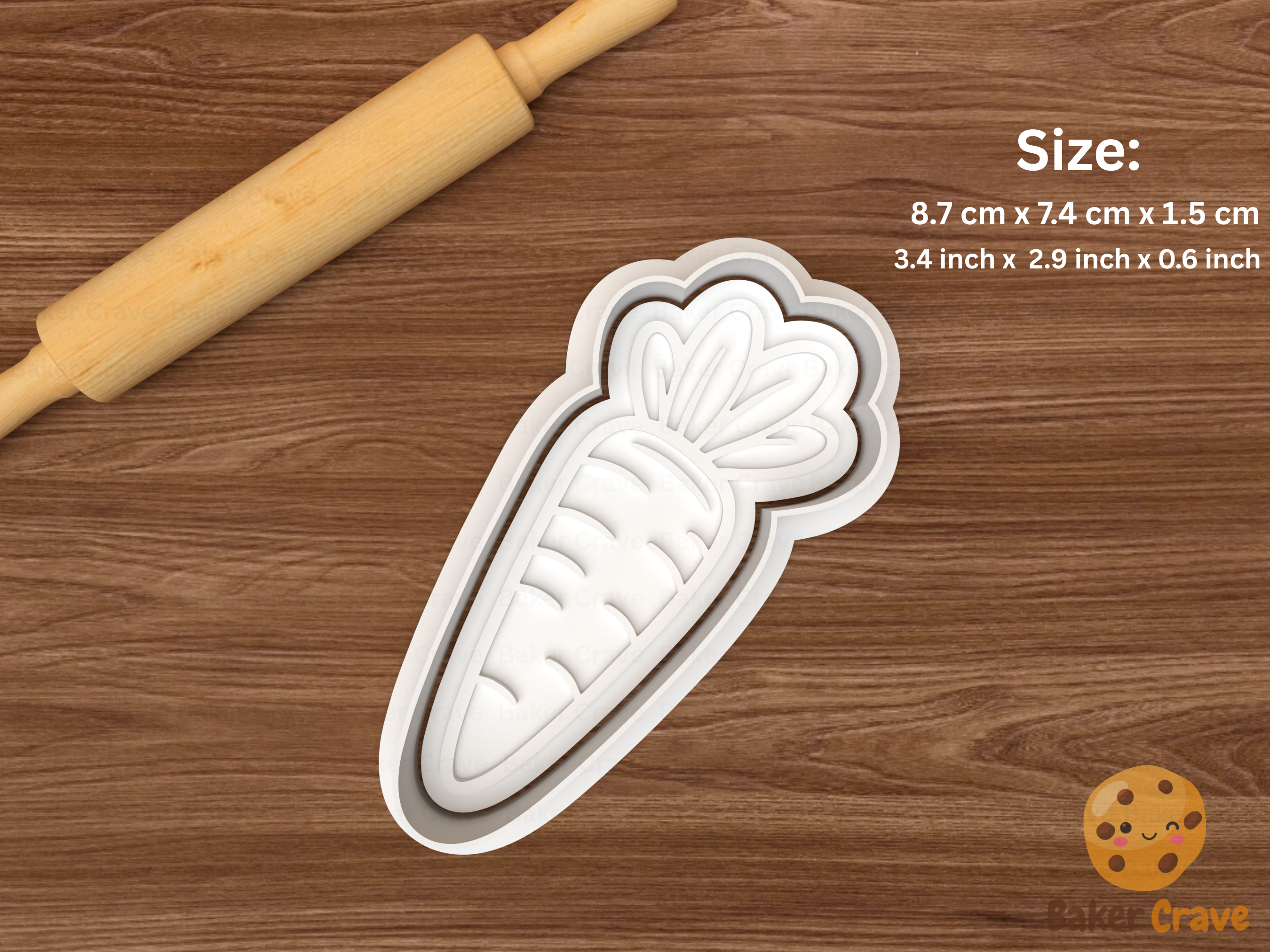 Easter Carrot Cookie Cutter Set STL File - carrot7