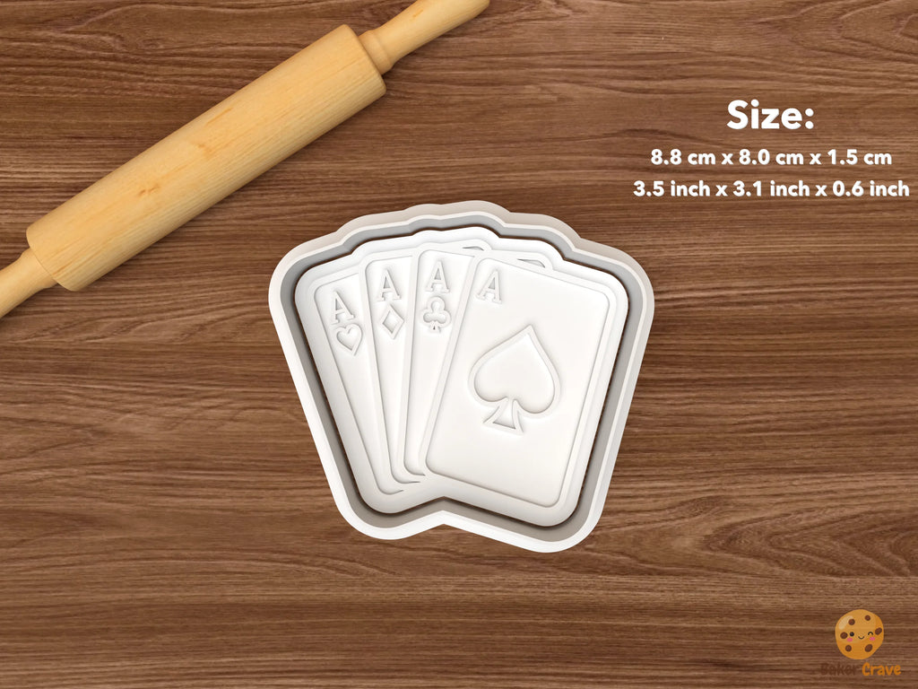 Casino Poker Cookie Cutter Set STL File - single ace playing cards