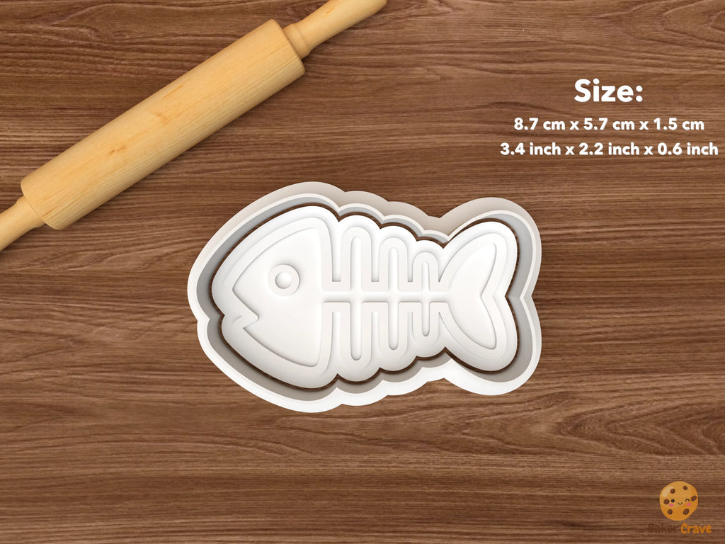 Cat Cookie Cutter Set STL File - single fish bone