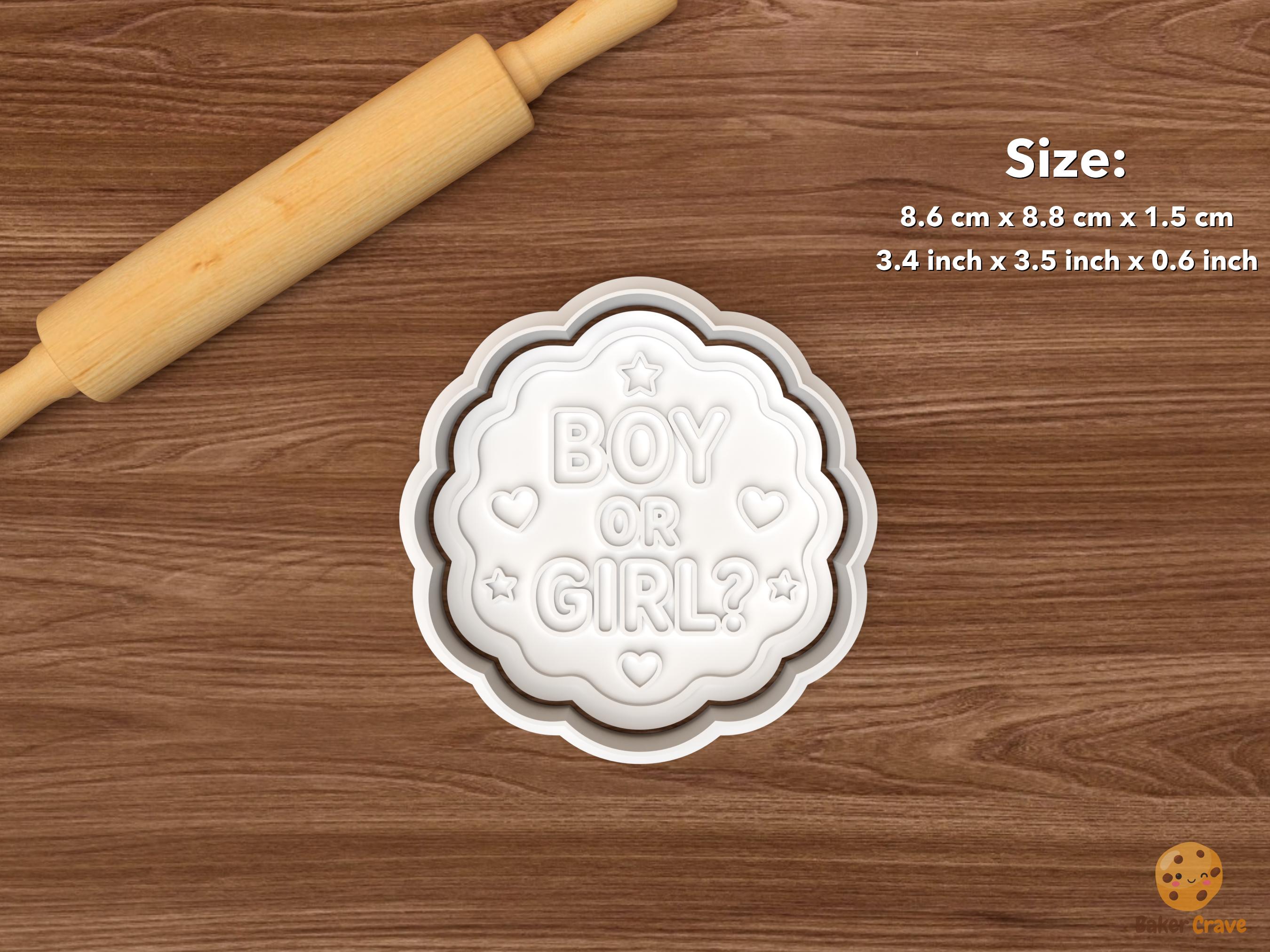 Boy or Girl Gender Reveal Cookie Cutter Set STL File