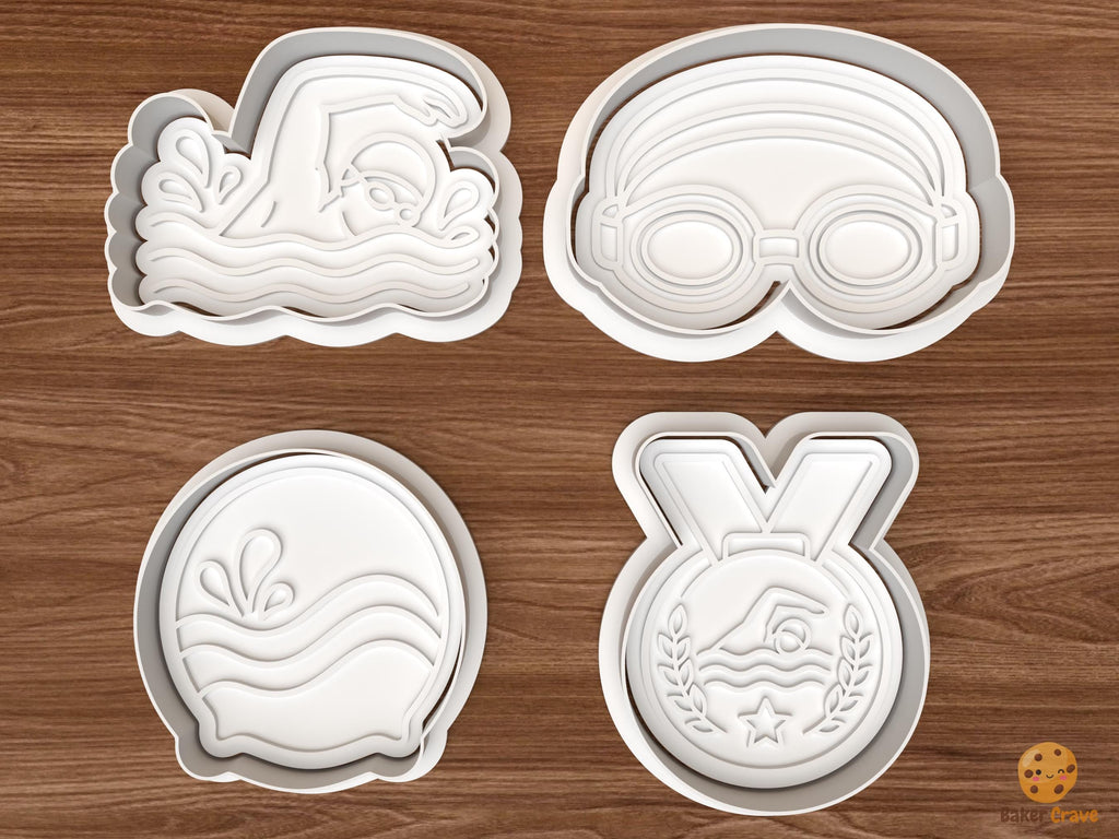 Swimming Cookie Cutter Set STL File