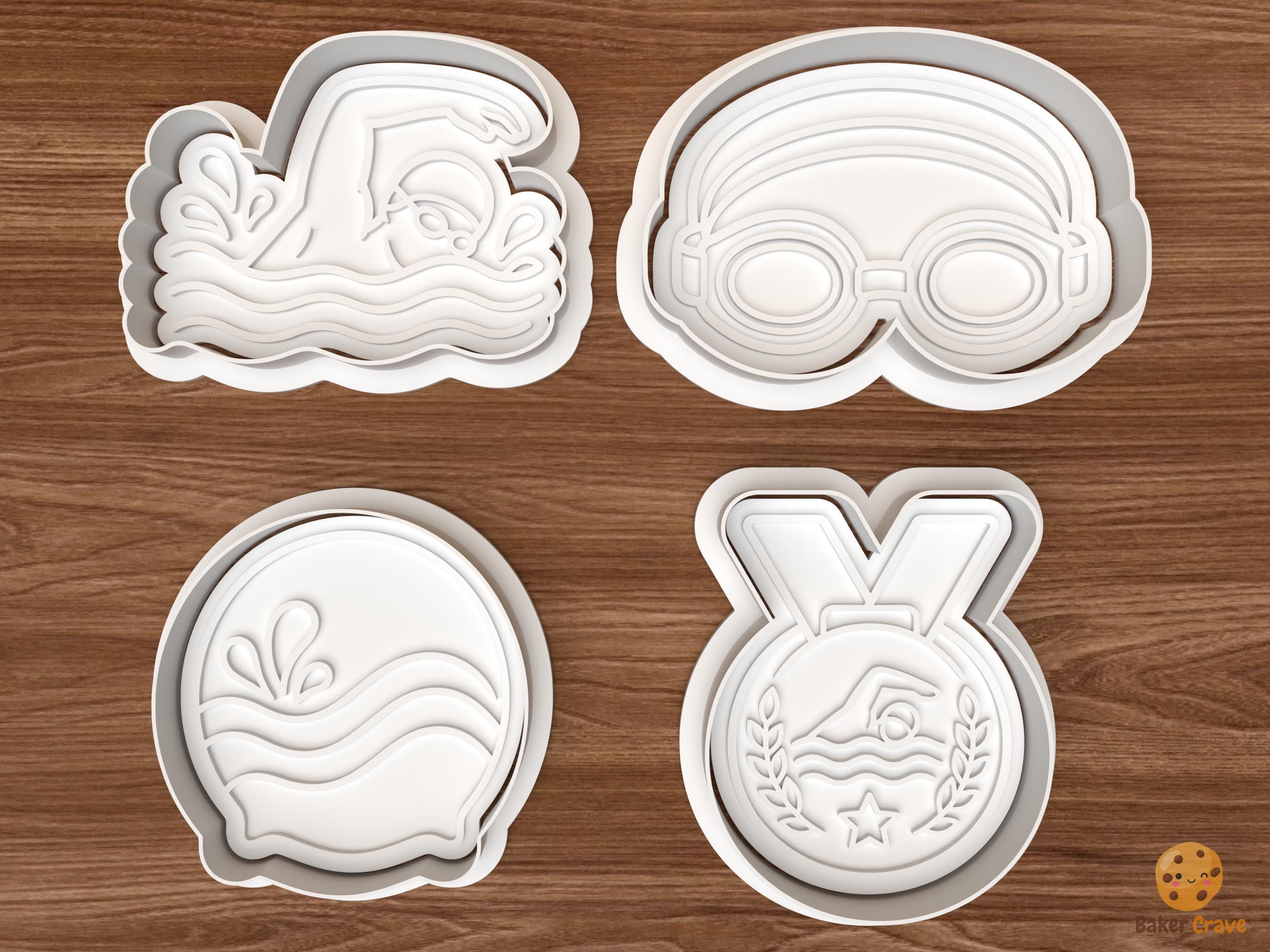 Swimming Cookie Cutter Set STL File