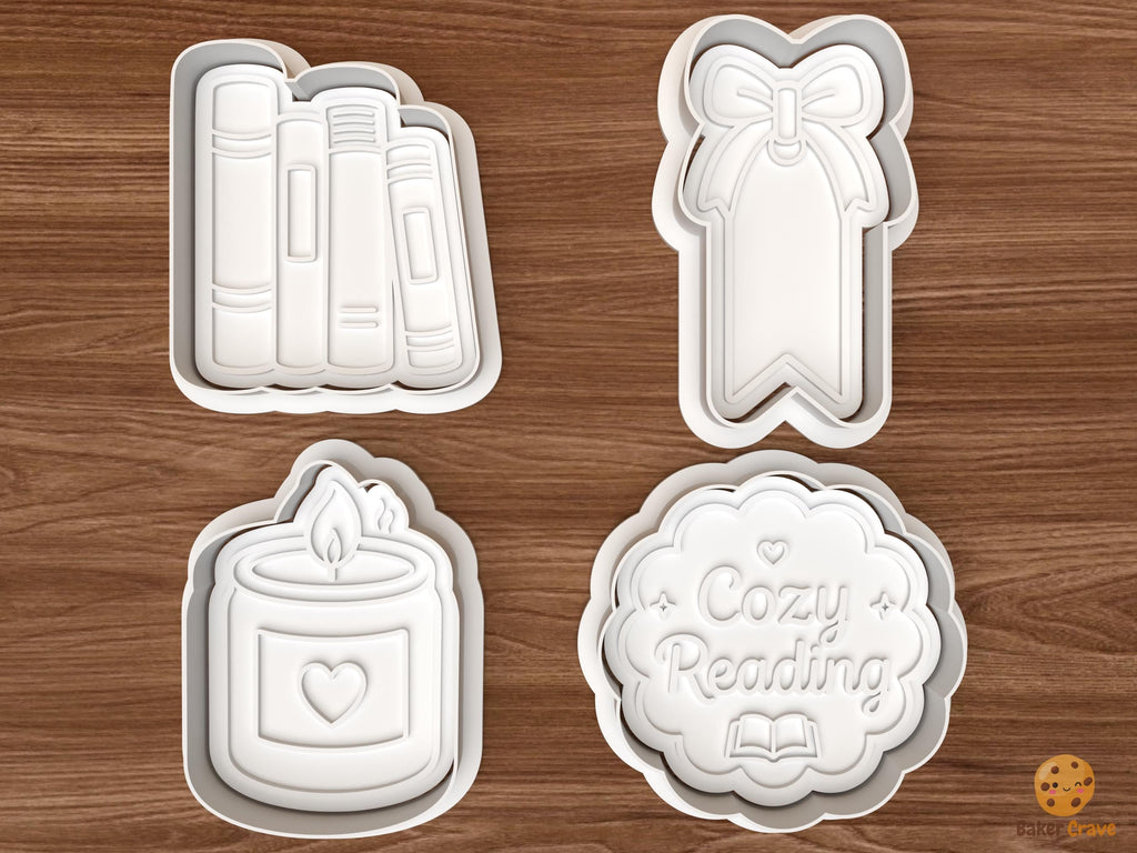 Cozy Reading Cookie Cutter Set STL File