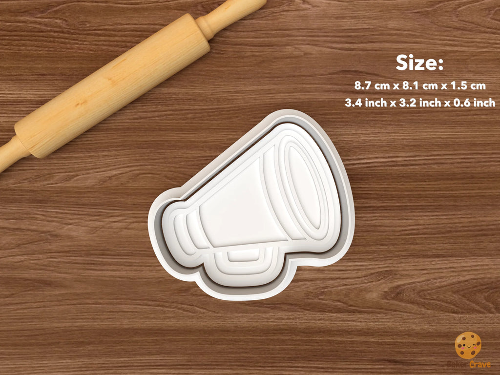 Cheerleading Cookie Cutter Set STL File - single megaphone