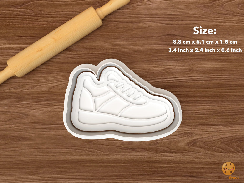 Cheerleading Pom Cookie Cutter Set STL File - single sneaker
