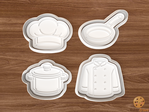 Chef Kitchen Cookie Cutter Set STL File - chef1