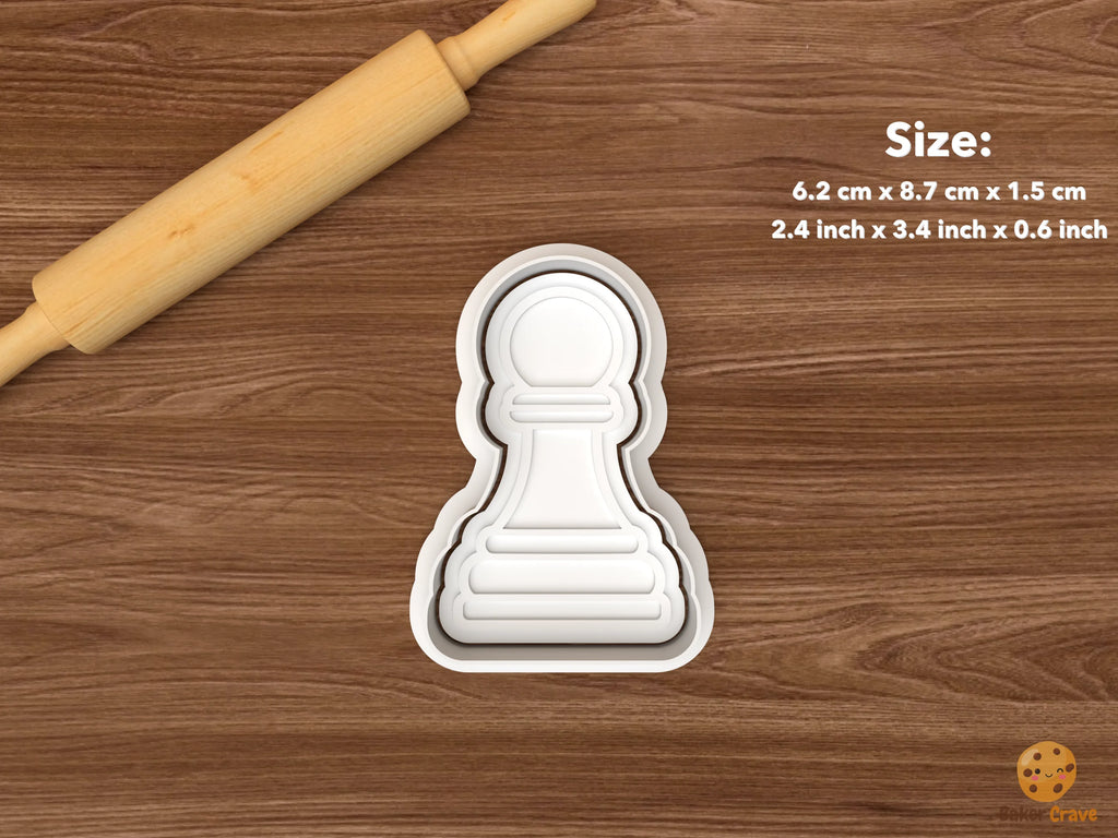 Chess Club Cookie Cutter Set STL File - single pawn chess piece
