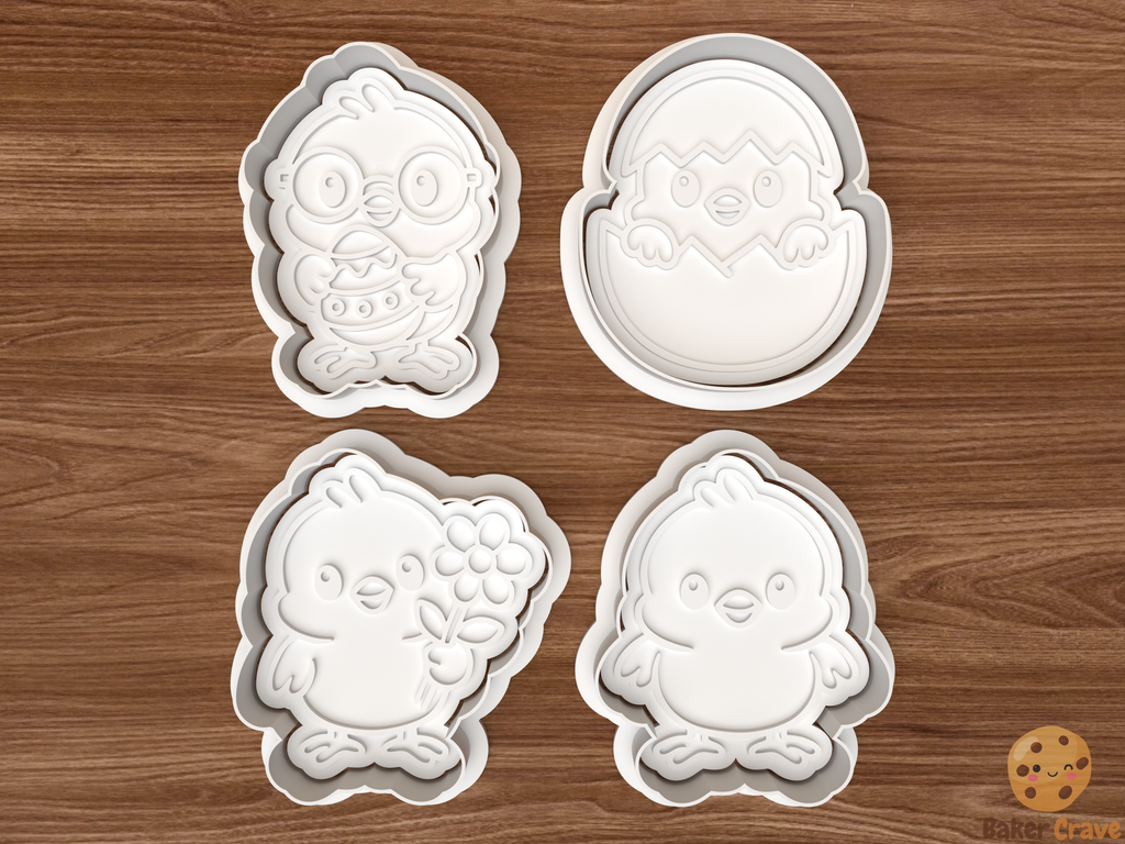 easter chick Cookie Cutter Set STL File - chick1