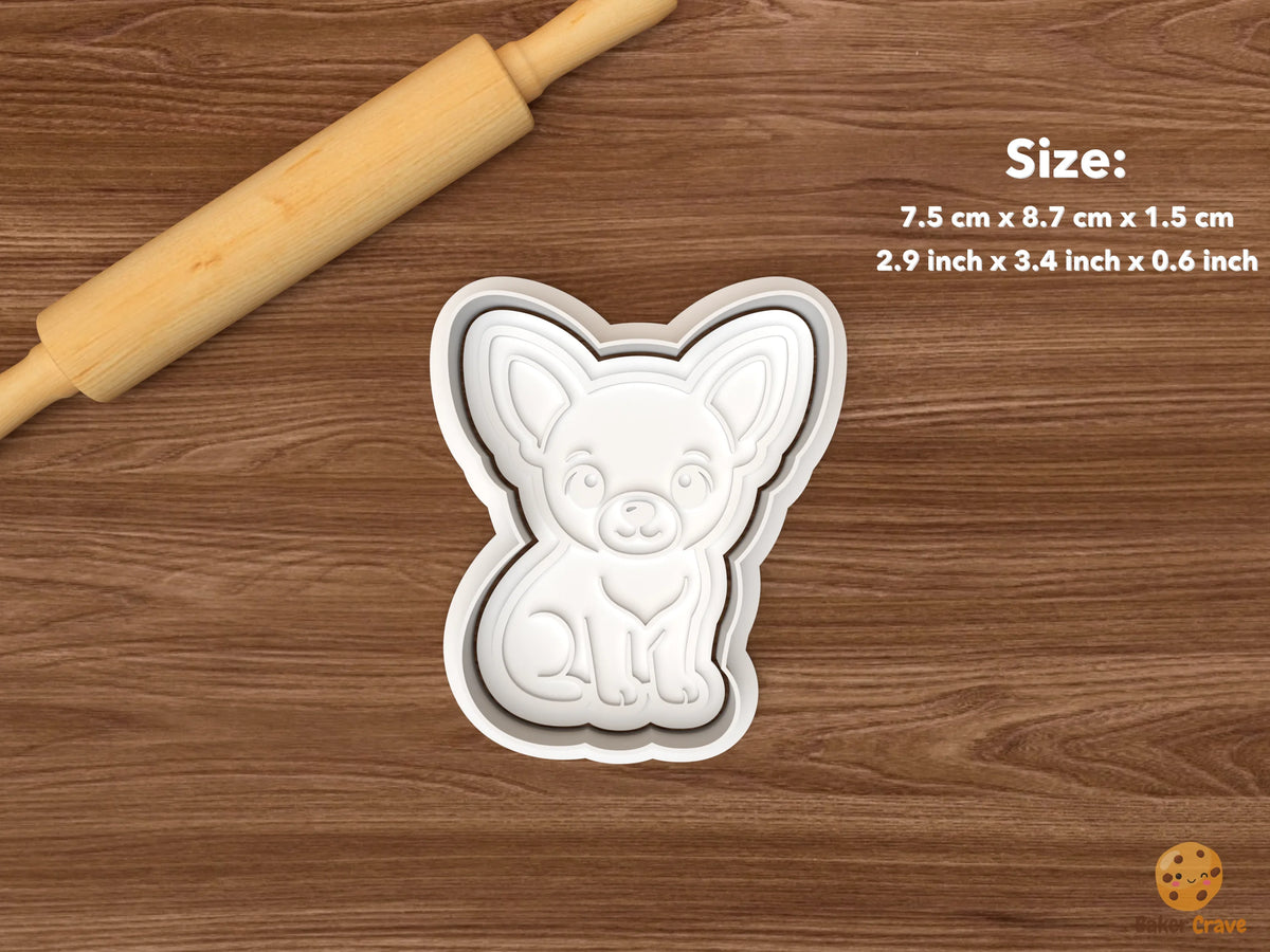 Chihuahua Dog Cookie Cutter Set - single sitting chihuahua dog