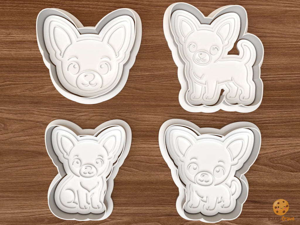 Chihuahua Dog Cookie Cutter Set STL File - 01 set main