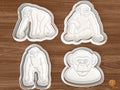 Chimpanzee Cookie Cutter Set STL File - 01 set main