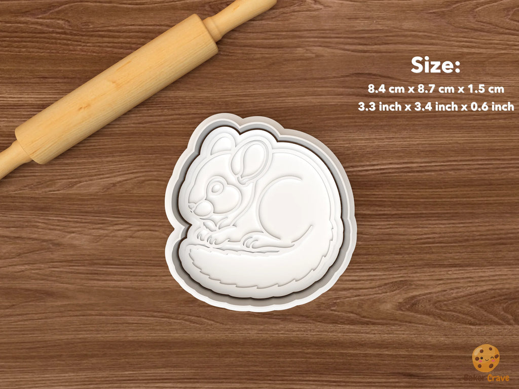 Chinchilla Cookie Cutter Set STL File - single curled chinchilla