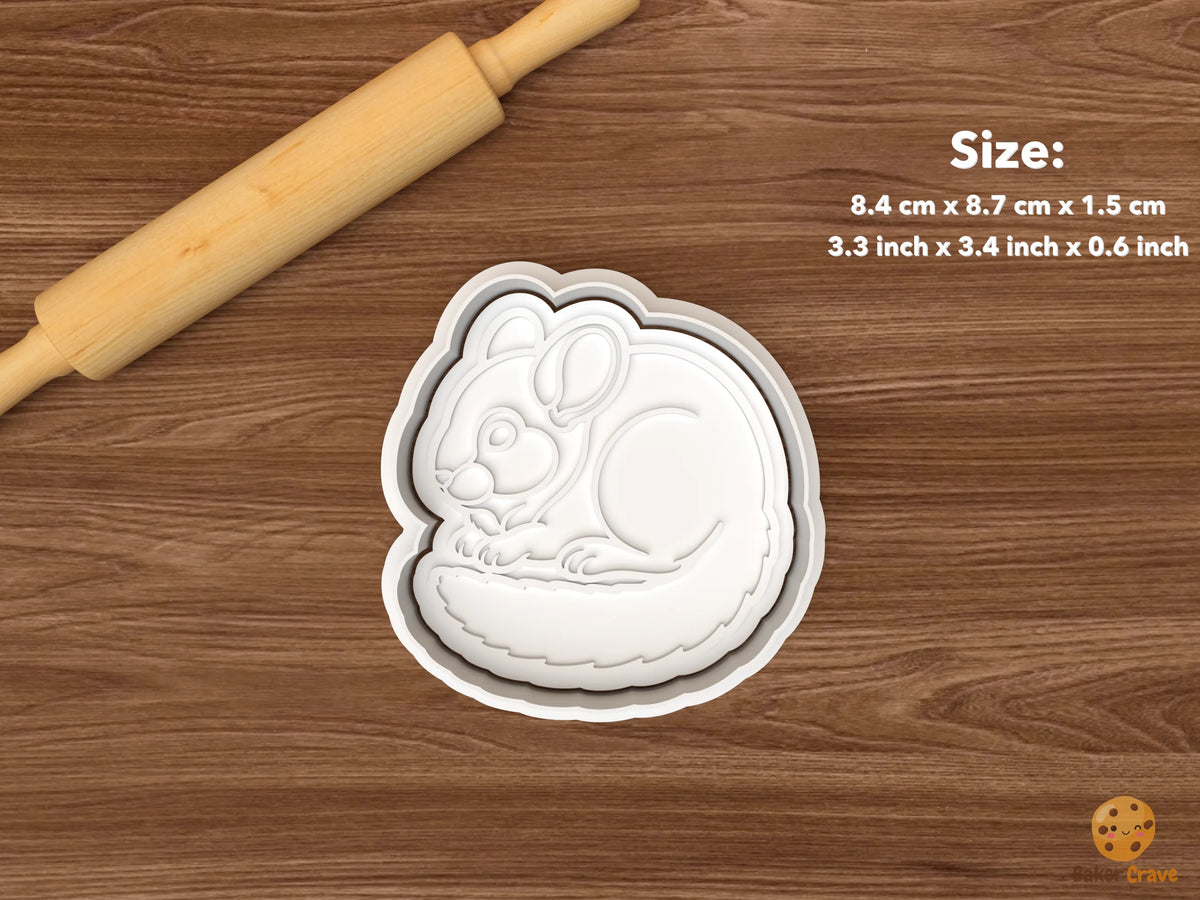Chinchilla Cookie Cutter Set STL File - single curled chinchilla