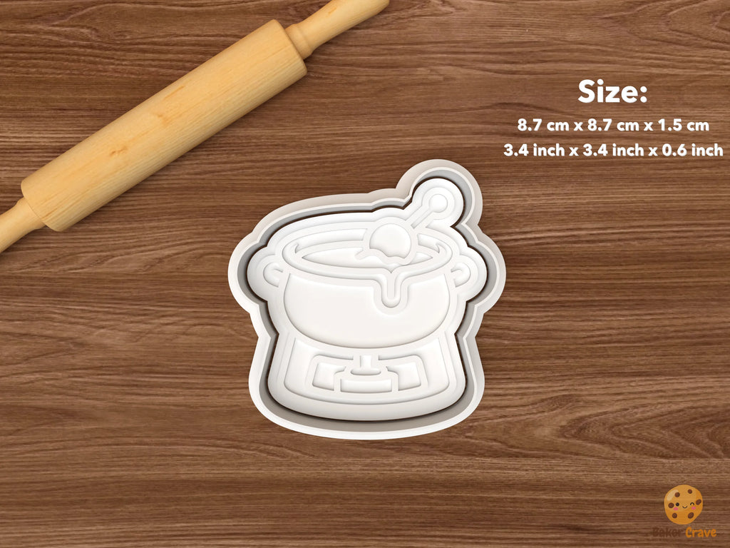 Chocolate Shop Cookie Cutter Set STL File - single chocolate fondue pot