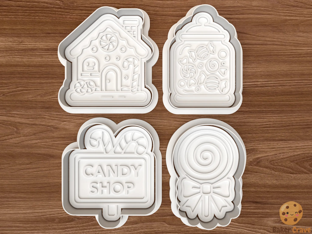 Christmas Candy Shop Cookie Cutter Set STL File - cndy1