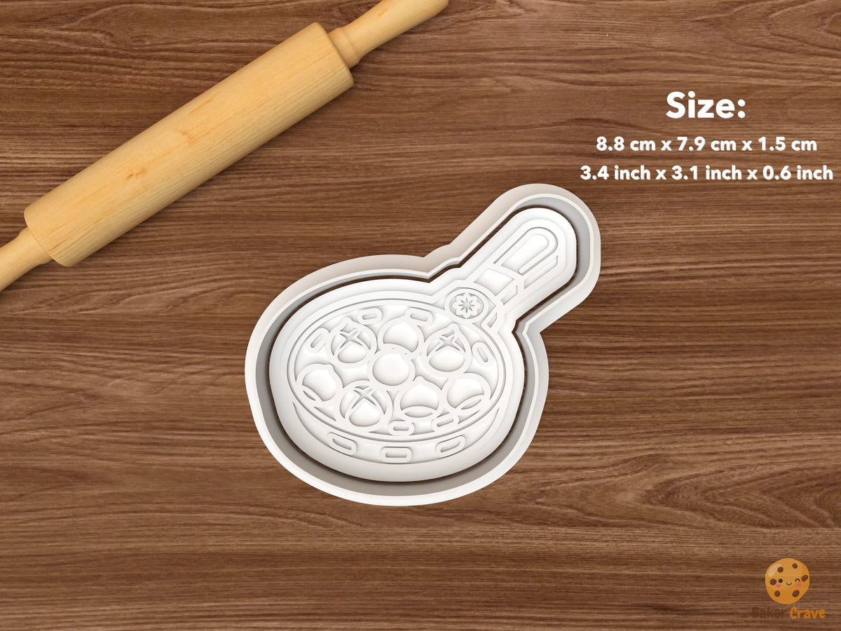 Christmas Chestnut Roasting Cookie Cutter Set STL File - single chestnut skillet