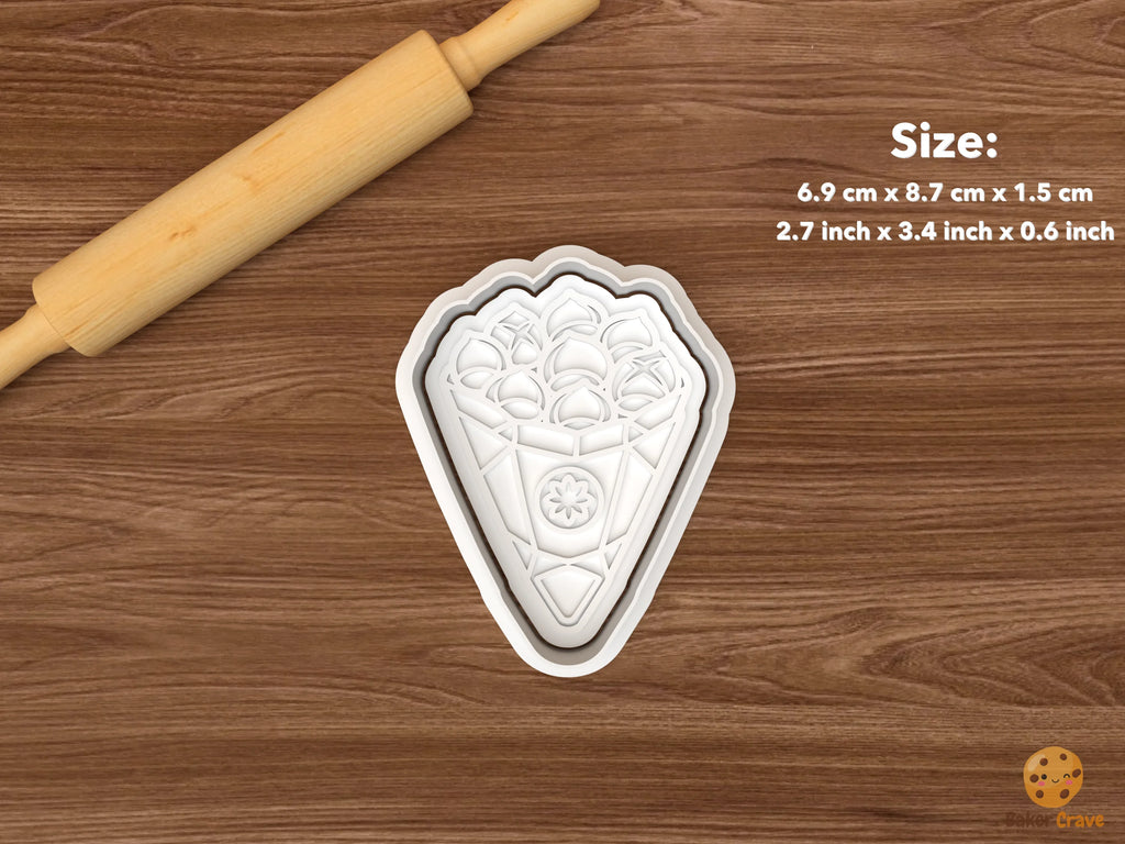 Christmas Chestnut Roasting Cookie Cutter Set STL File - single chestnut paper cone