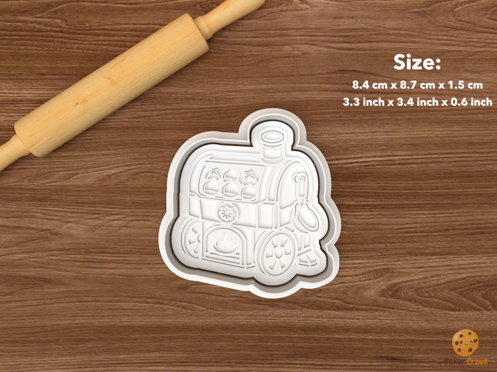 Christmas Chestnut Roasting Cookie Cutter Set STL File - single chestnut roasting train