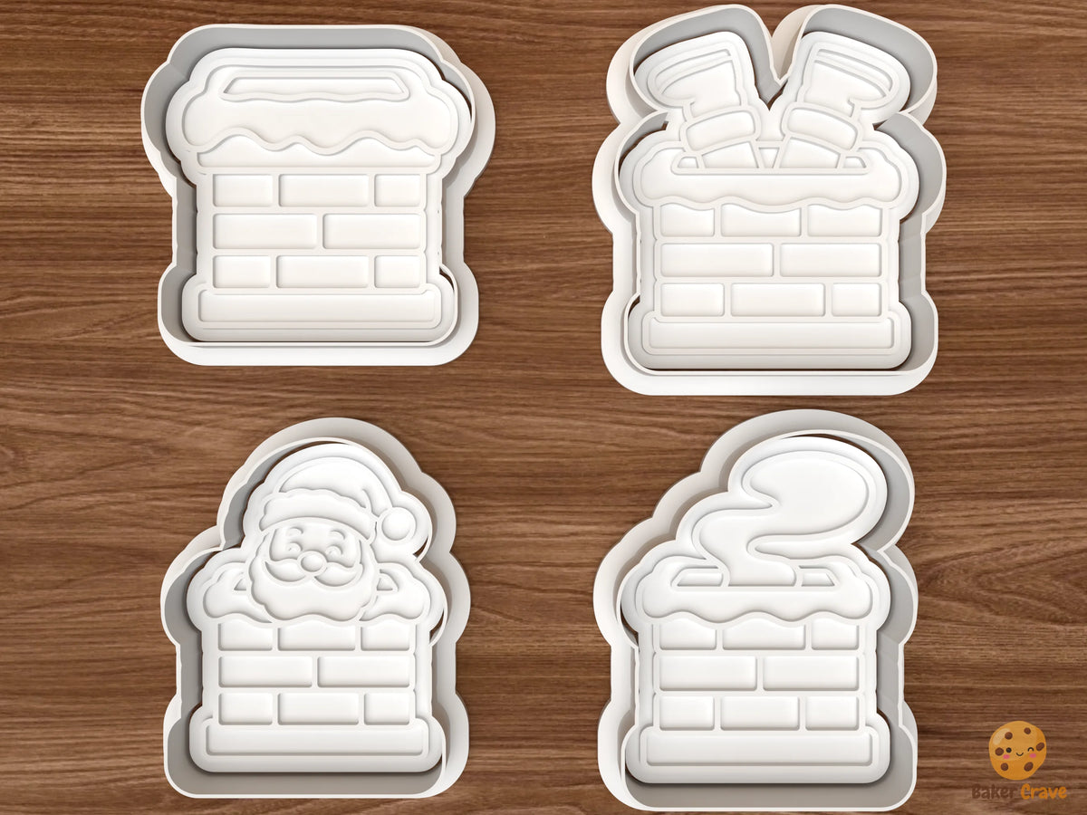 Christmas Chimney Collection Cookie Cutter Set STL File - 01 set main