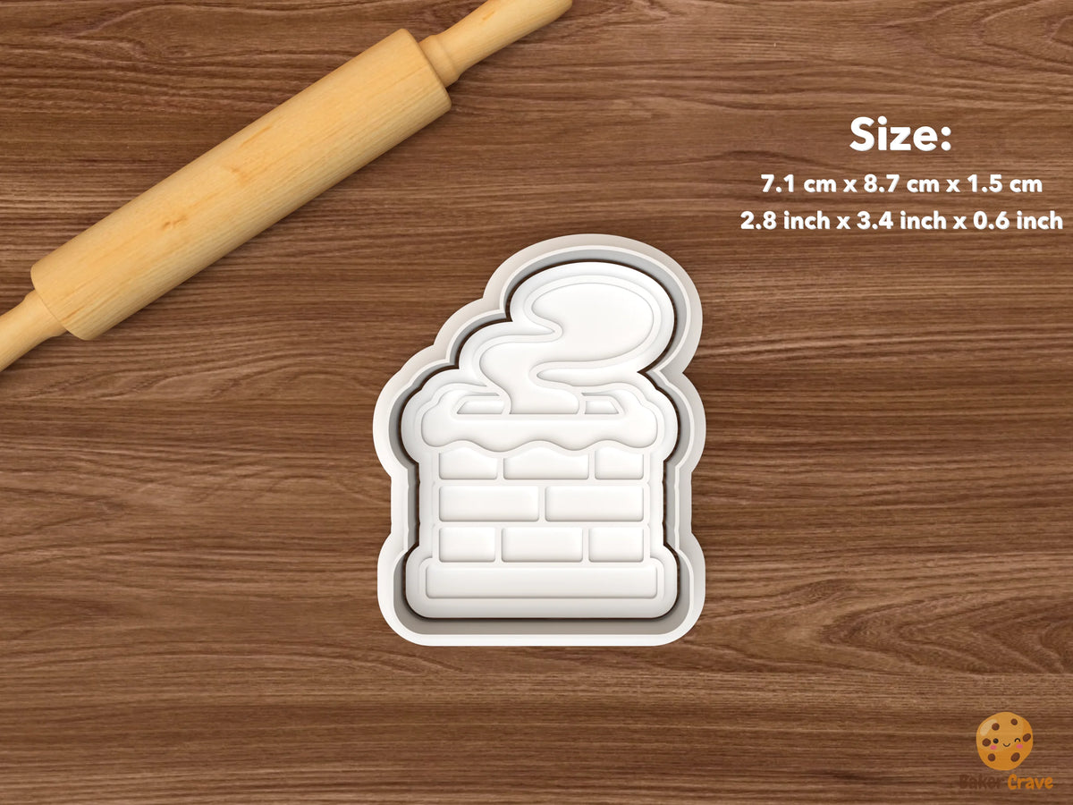Christmas Chimney Collection Cookie Cutter Set STL File - single smoking chimney
