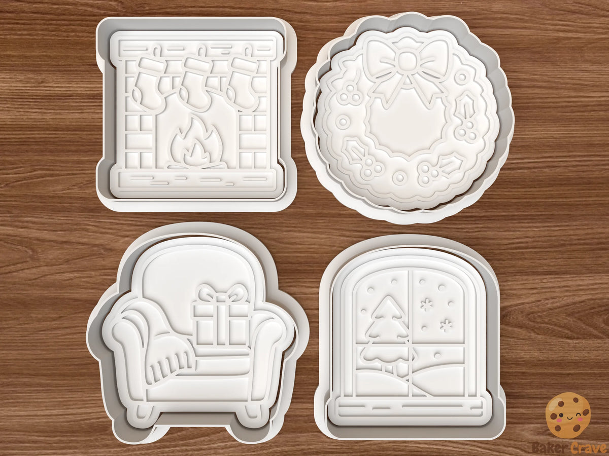 Christmas Cozy Home Cookie Cutter Set - coz1