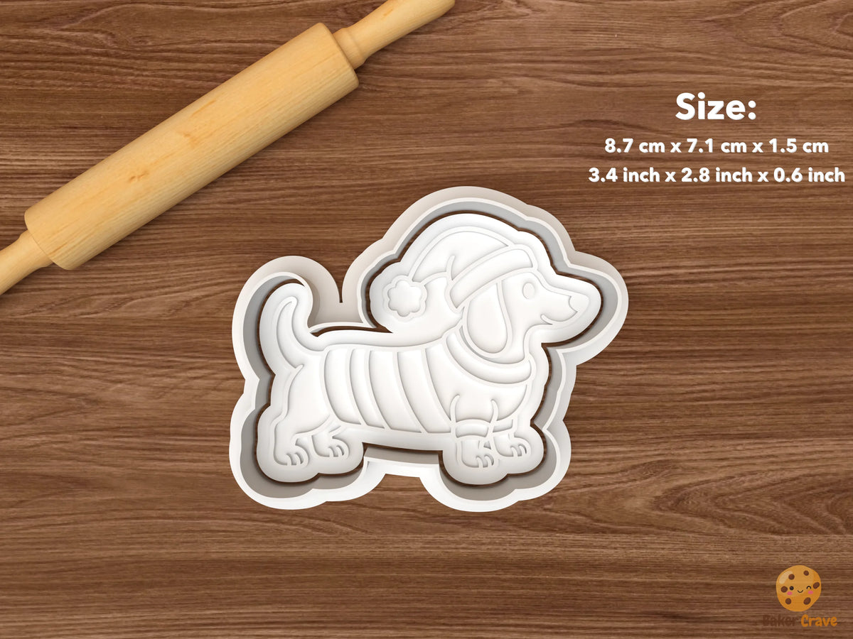 Christmas Dachshund Cookie Cutter Set STL File