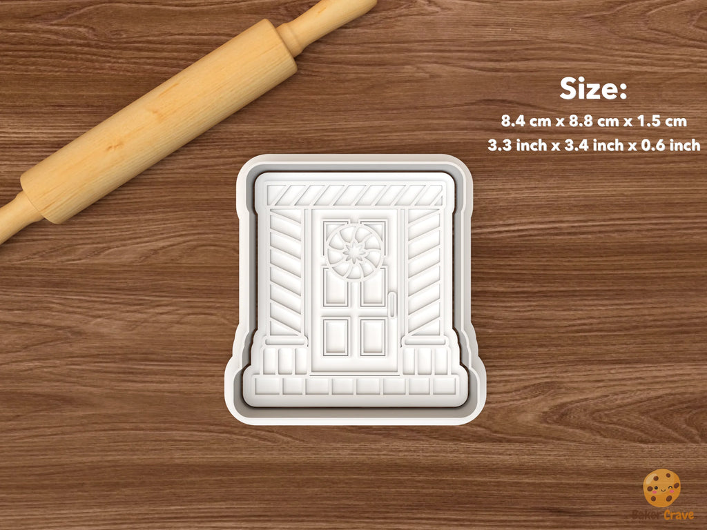 Christmas Door Decorating Contest Cookie Cutter Set STL File - single striped awning door