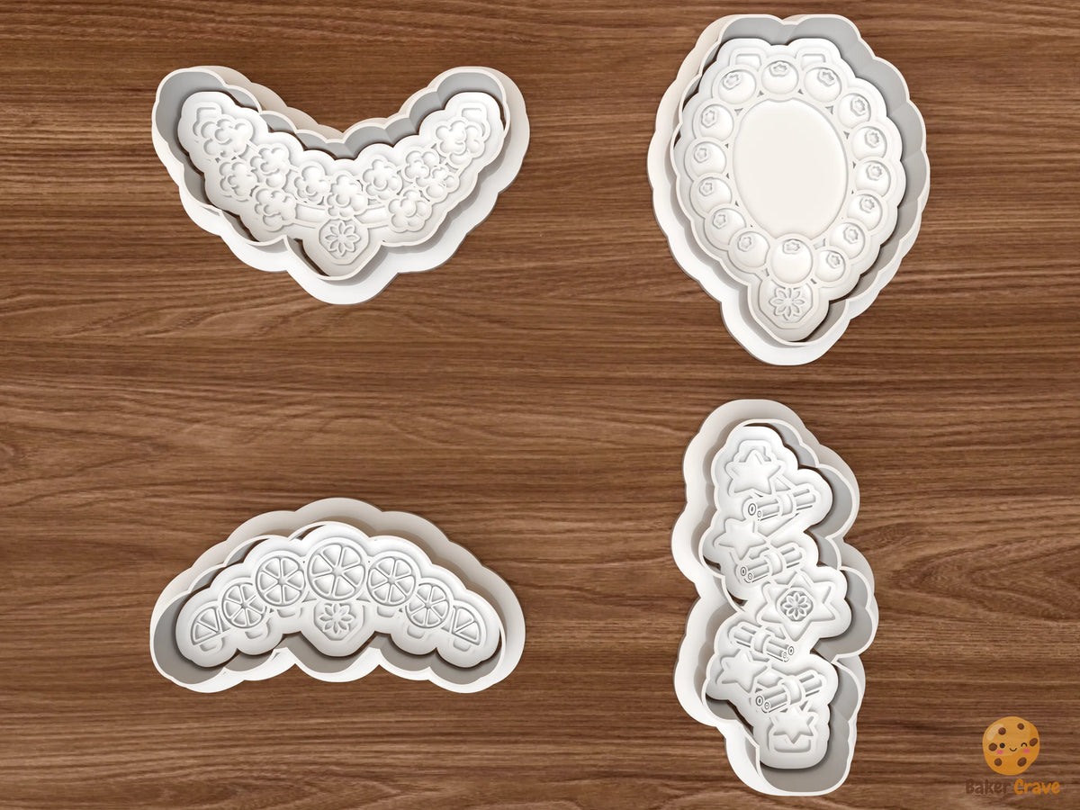 Christmas Edible Garland Cookie Cutter Set STL File - 01 set main