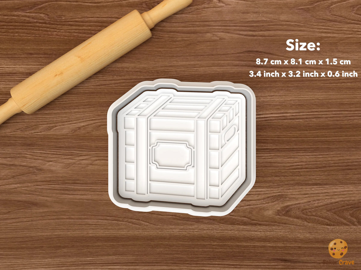 Christmas Eve Box Cookie Cutter Set STL File - single wooden crate christmas eve box