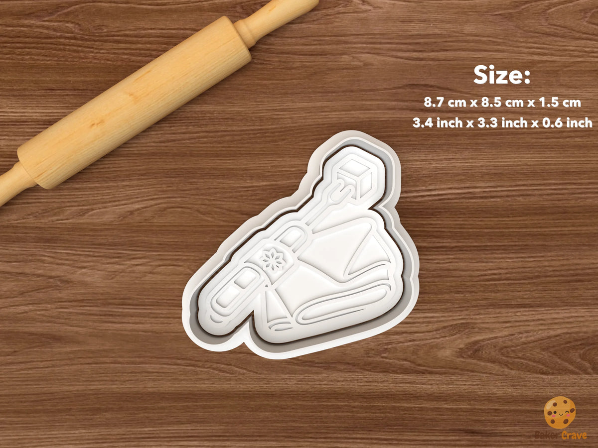 Christmas Fondue Party Cookie Cutter Set STL File - single fondue fork with cheese cube