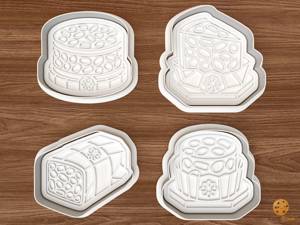 Christmas Fruitcake Cookie Cutter Set STL File - 01 set main