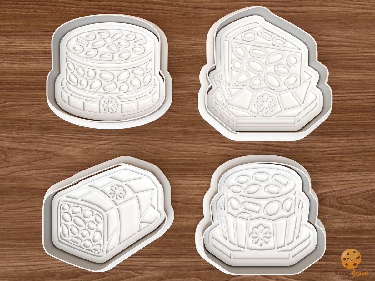 Christmas Fruitcake Cookie Cutter Set STL File - 01 set main
