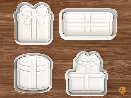 Christmas Gift Boxes Cookie Cutter Set STL File