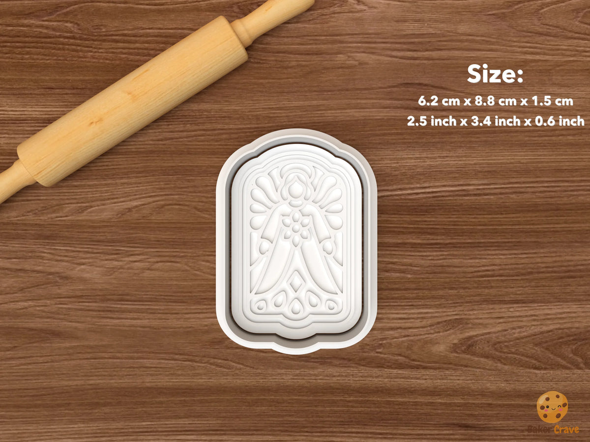 Christmas Lace Atelier Cookie Cutter Set STL File - single stained glass angel