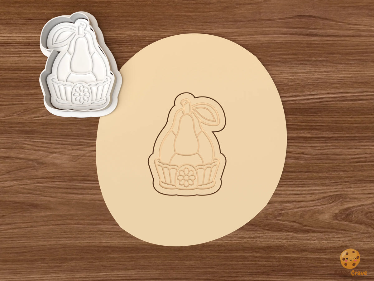 Christmas Marzipan Fruit Cookie Cutter Set STL File - dough pear