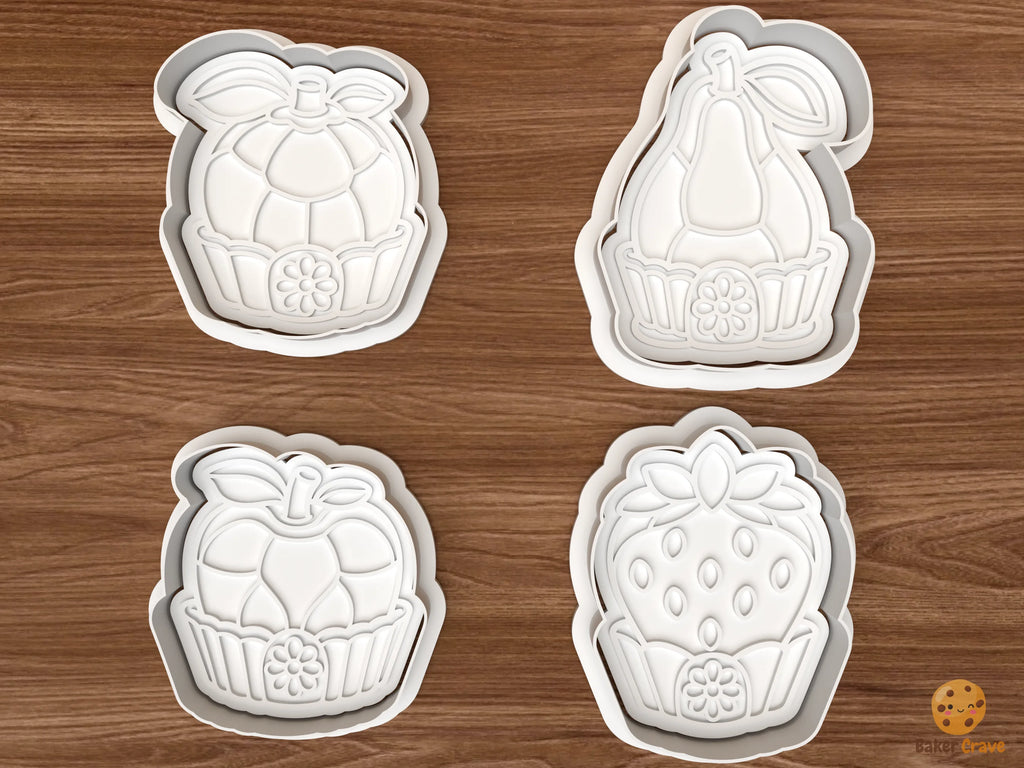 Christmas Marzipan Fruit Cookie Cutter Set STL File - 01 set main