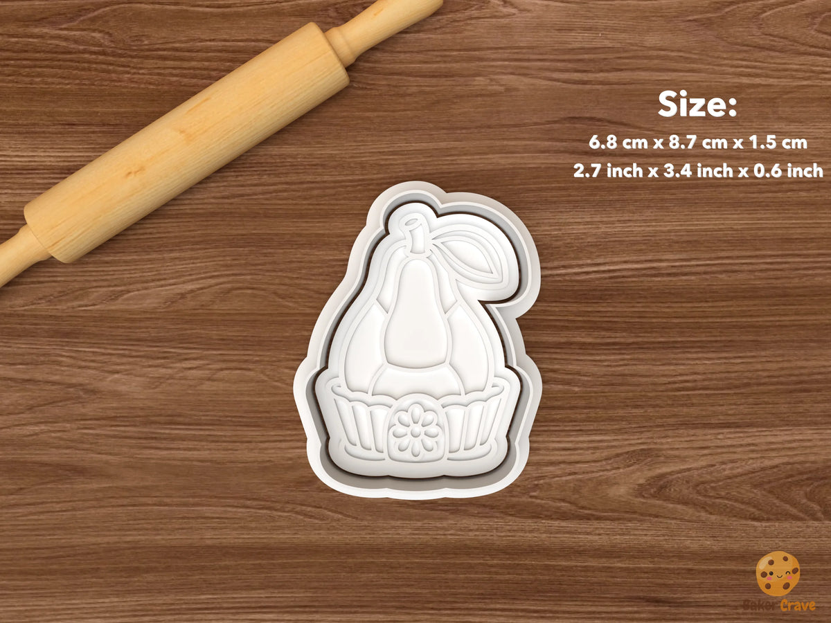 Christmas Marzipan Fruit Cookie Cutter Set STL File - single pear