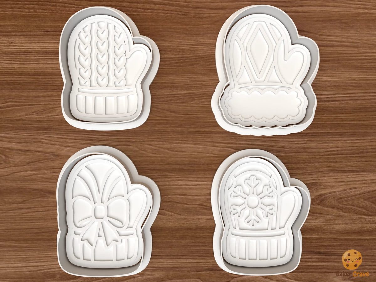 Christmas Mittens Cookie Cutter Set STL File - 01 set main