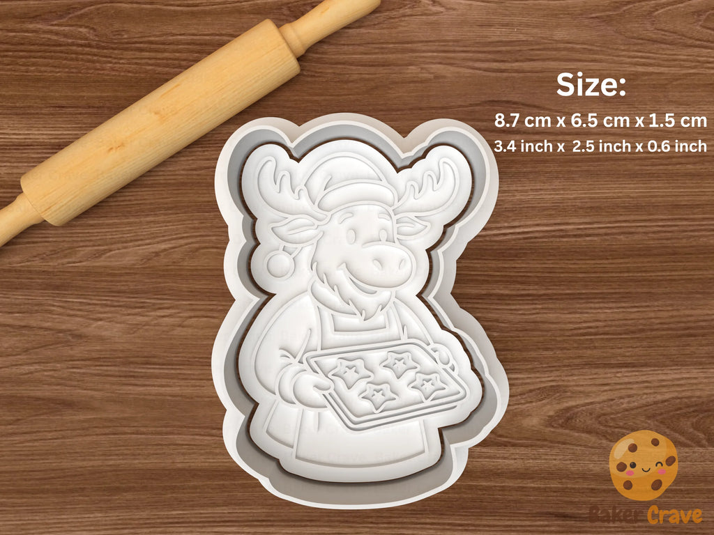 Christmas Moose Cookie Cutter Set STL File - moose2f