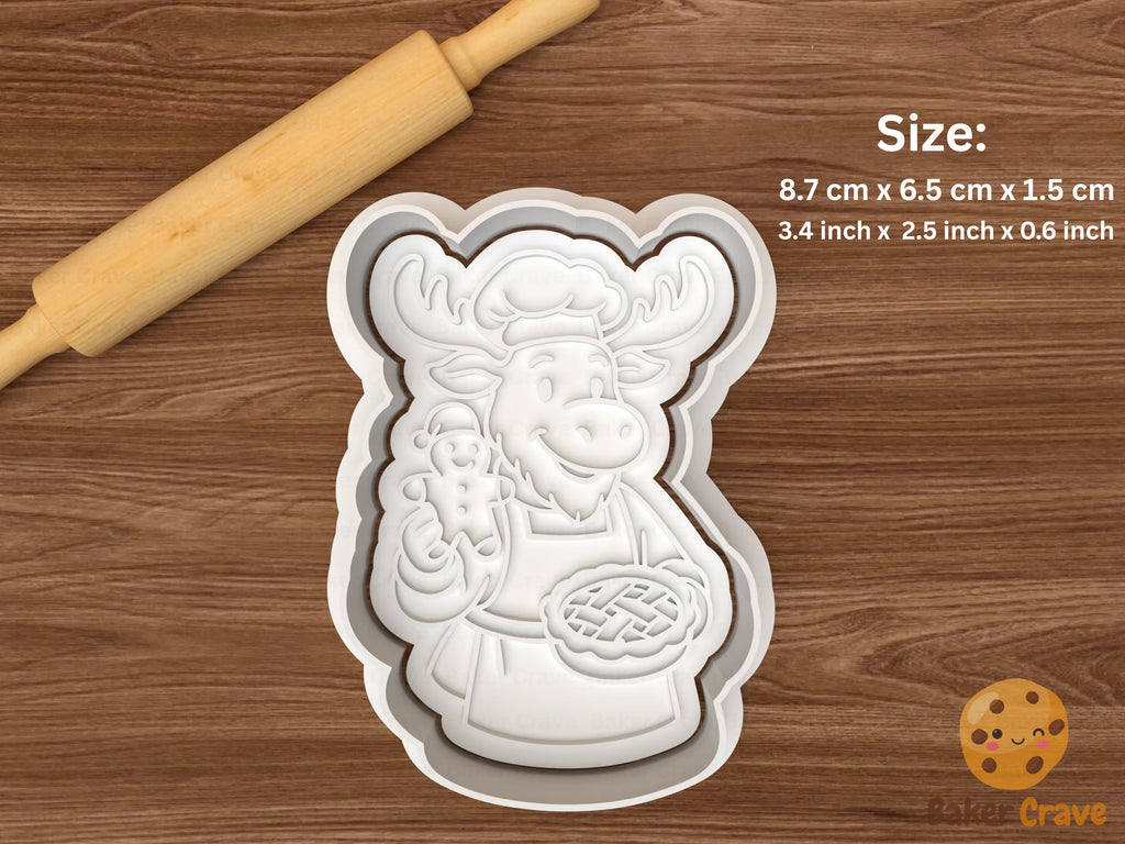 Christmas Moose Cookie Cutter Set STL File - moose5f