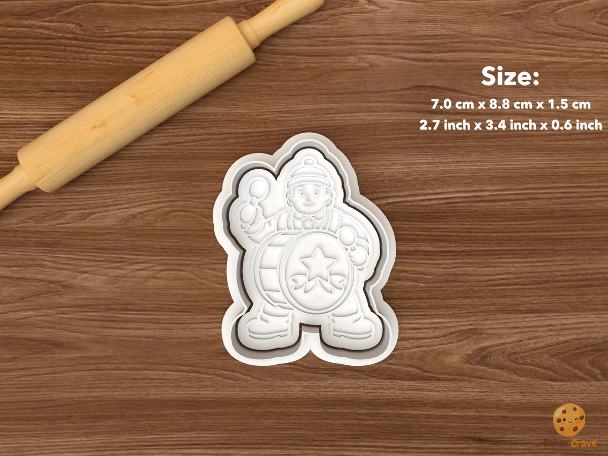 Christmas Music Hall Cookie Cutter Set STL File - single drummer