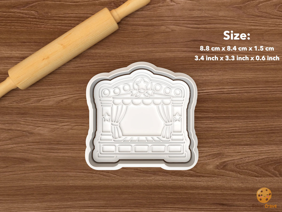 Christmas Music Hall Cookie Cutter Set STL File - single music hall stage