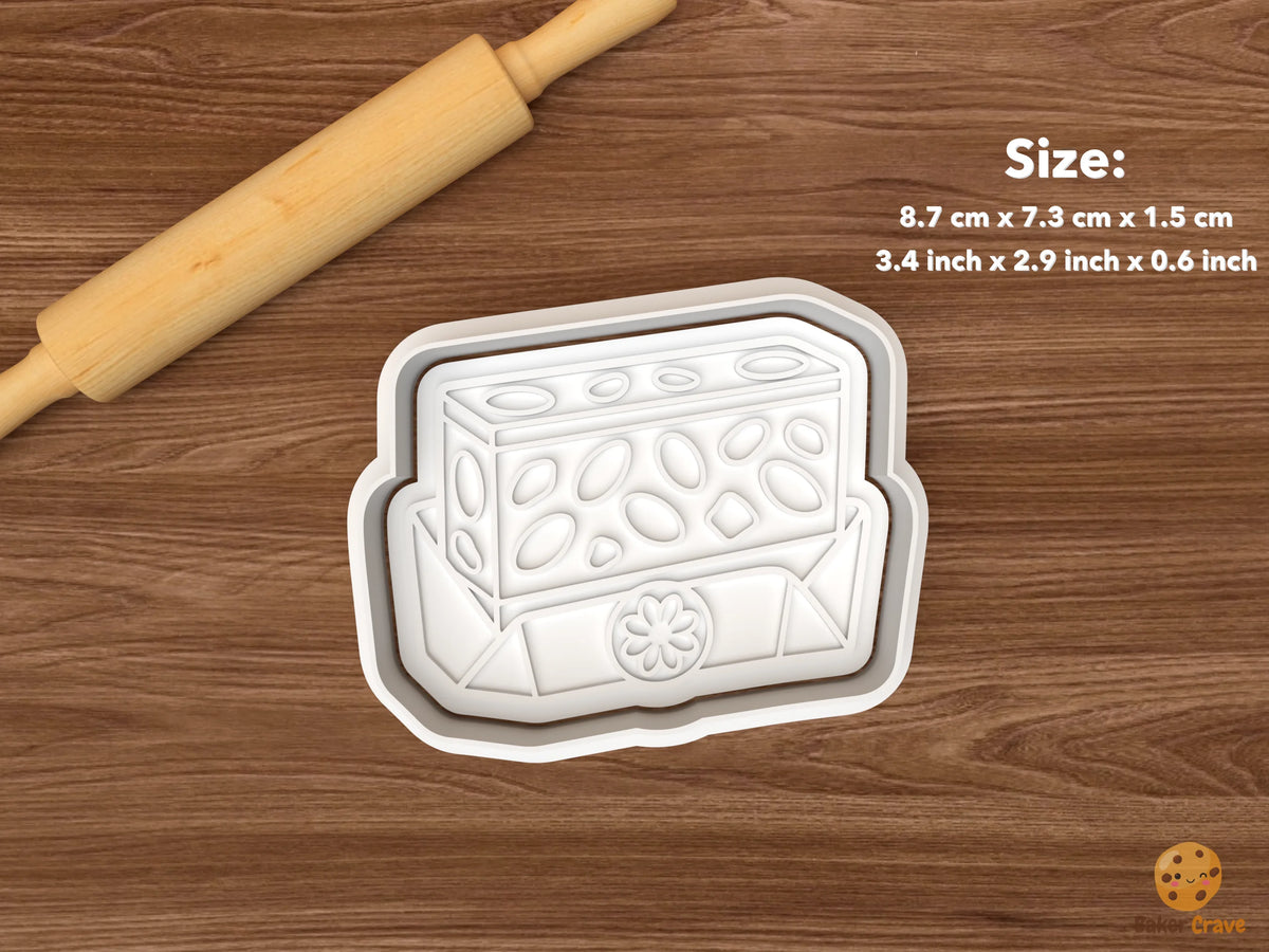 Christmas Nougat Cookie Cutter Set STL File - single nougat bar package