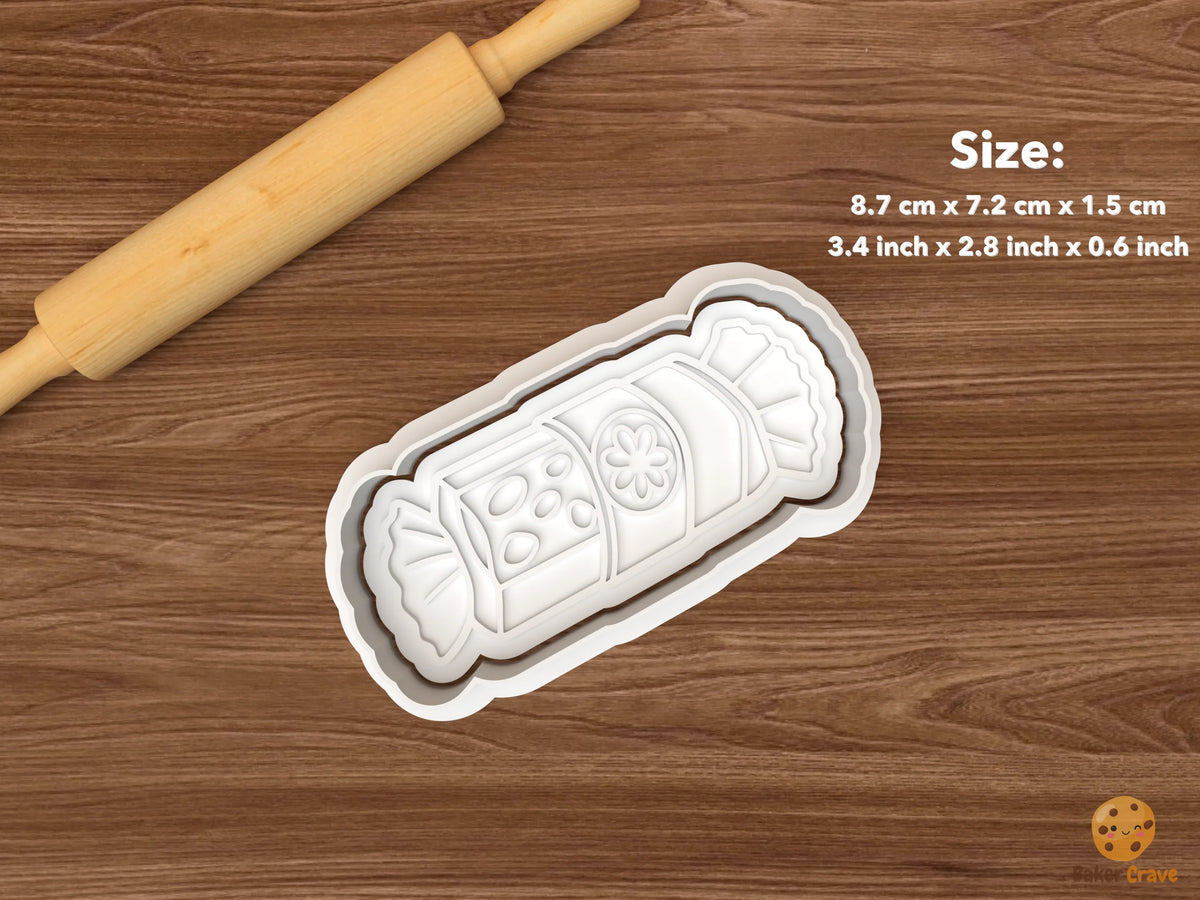 Christmas Nougat Cookie Cutter Set STL File - single wrapped nougat candy