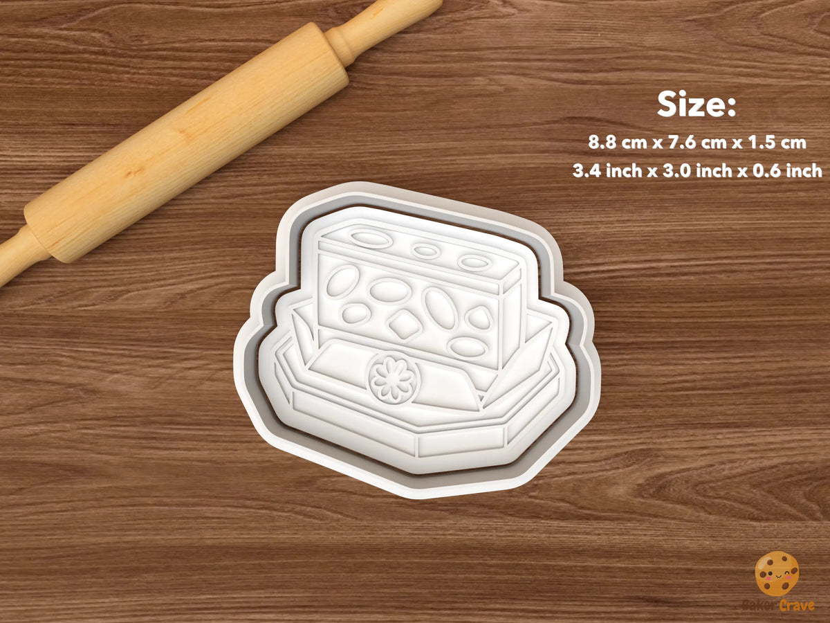 Christmas Nougat Cookie Cutter Set STL File - single nougat gift box